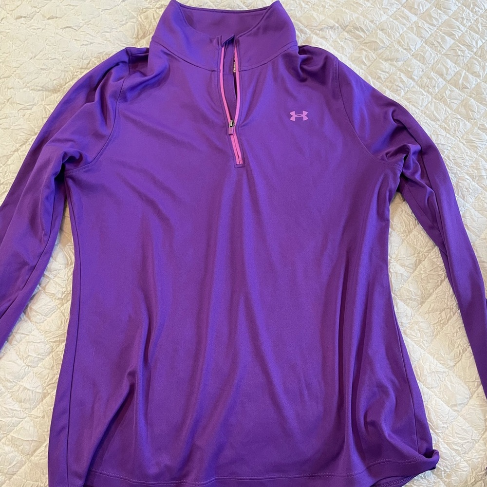 Underarmour heat gear sweat shirt- barely used- purple - Picture 1 of 2